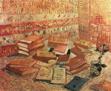 Vincent Van Gogh Painting - Still Life French Novels and Rose Vincent van Gogh